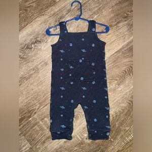 Kate Quinn Quilted Kanga Pocket Blue Night Space Planets Overall